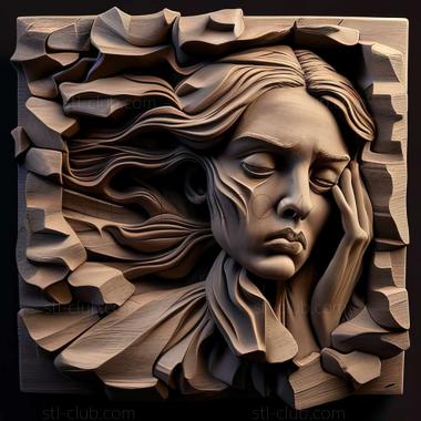 3D мадэль Сьюзен Ротенберг, американская художница. (STL)